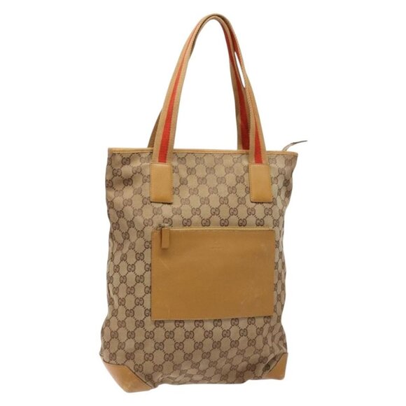 GUCCI GG Canvas Tote Bag Beige Silver 019 0401 Auth - Picture 2 of 16